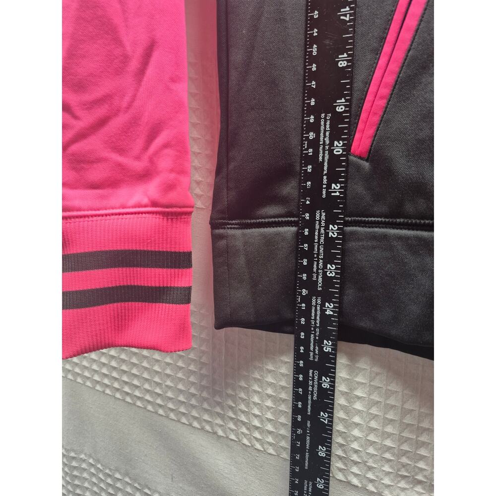 Sports Tek Sweater Womens Size Large Pink Black Colorblock Zip Up Drawstring - Picture 2 of 8